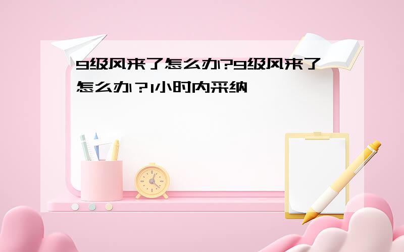 9级风来了怎么办?9级风来了怎么办？1小时内采纳