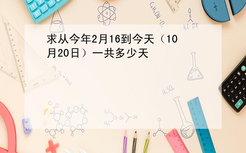 求从今年2月16到今天（10月20日）一共多少天