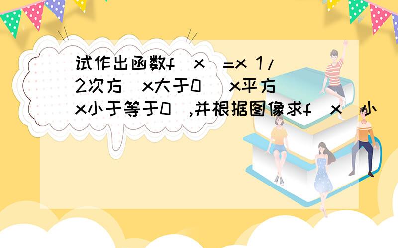 试作出函数f(x)=x 1/2次方(x大于0) x平方(x小于等于0),并根据图像求f(x)小