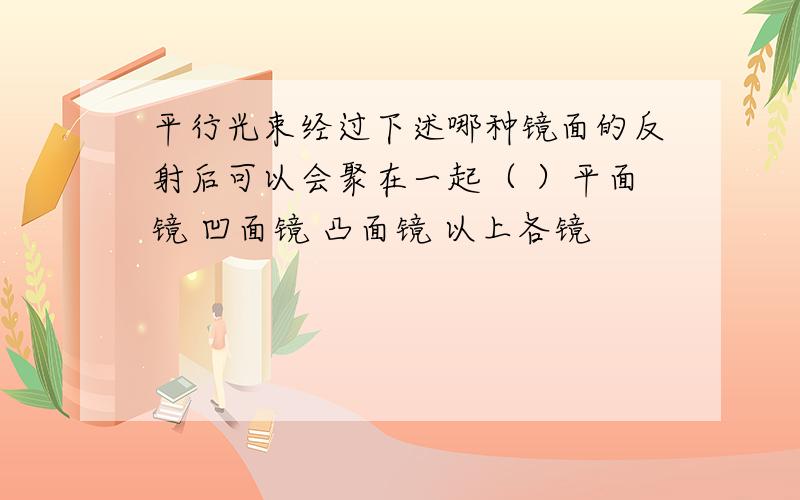 平行光束经过下述哪种镜面的反射后可以会聚在一起（ ）平面镜 凹面镜 凸面镜 以上各镜