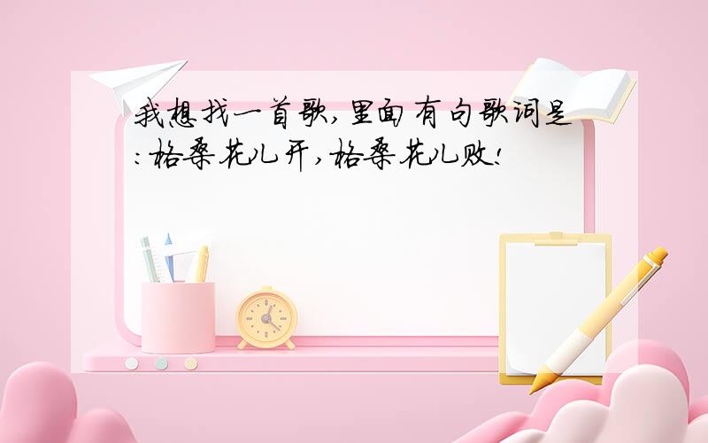 我想找一首歌,里面有句歌词是:格桑花儿开,格桑花儿败!