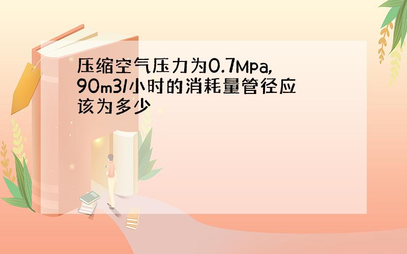 压缩空气压力为0.7Mpa,90m3/小时的消耗量管径应该为多少