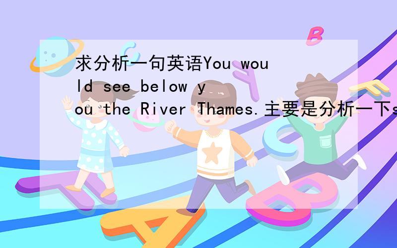 求分析一句英语You would see below you the River Thames.主要是分析一下see b