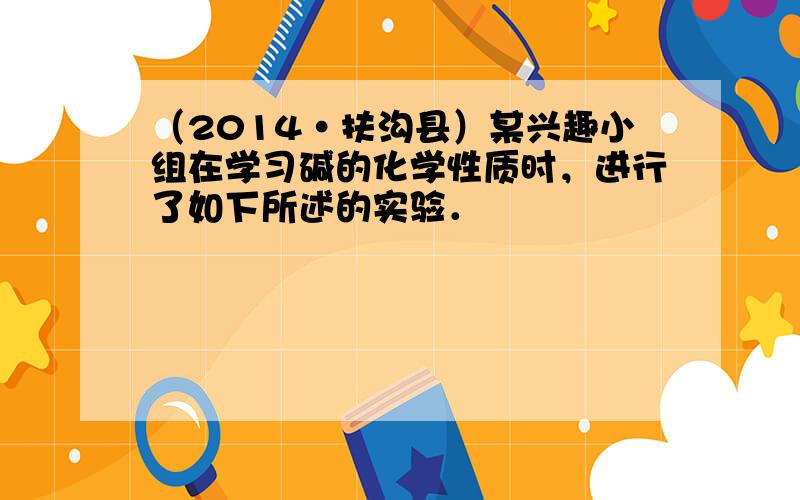 （2014•扶沟县）某兴趣小组在学习碱的化学性质时，进行了如下所述的实验．