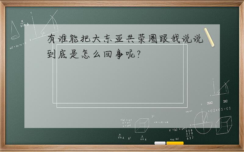 有谁能把大东亚共荣圈跟我说说到底是怎么回事呢?