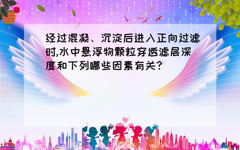 经过混凝、沉淀后进入正向过滤时,水中悬浮物颗粒穿透滤层深度和下列哪些因素有关?