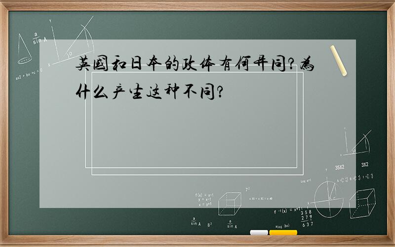 英国和日本的政体有何异同?为什么产生这种不同?