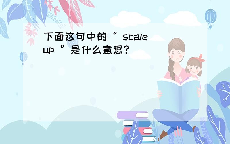 下面这句中的“ scale up ”是什么意思?