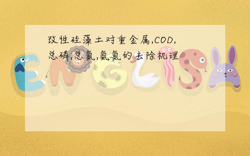 改性硅藻土对重金属,COD,总磷,总氮,氨氮的去除机理