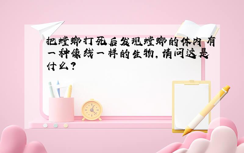 把螳螂打死后发现螳螂的体内有一种像线一样的生物,请问这是什么?