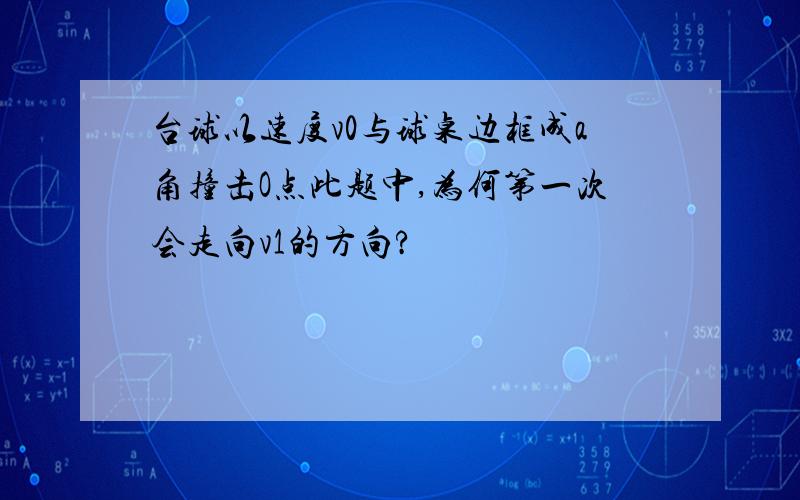 台球以速度v0与球桌边框成a角撞击O点此题中,为何第一次会走向v1的方向?