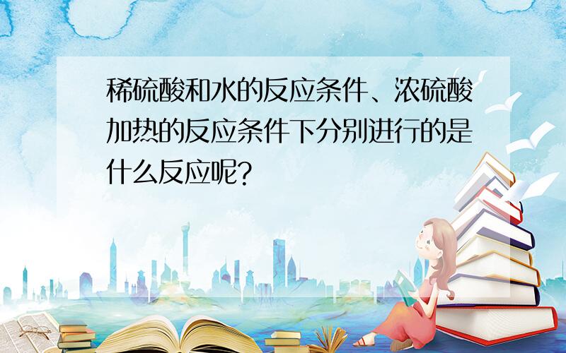 稀硫酸和水的反应条件、浓硫酸加热的反应条件下分别进行的是什么反应呢?