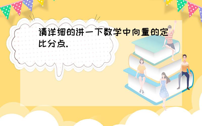 请详细的讲一下数学中向量的定比分点.