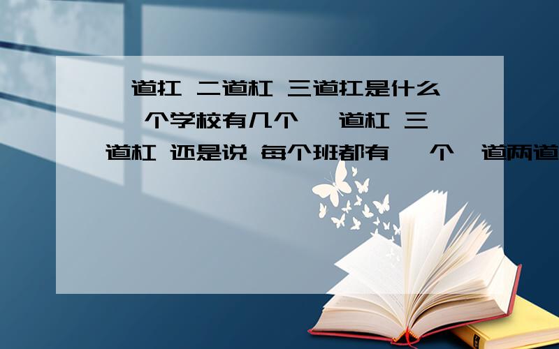 一道扛 二道杠 三道扛是什么 一个学校有几个 一道杠 三道杠 还是说 每个班都有 一个一道两道的 还是一个年级 还是整个