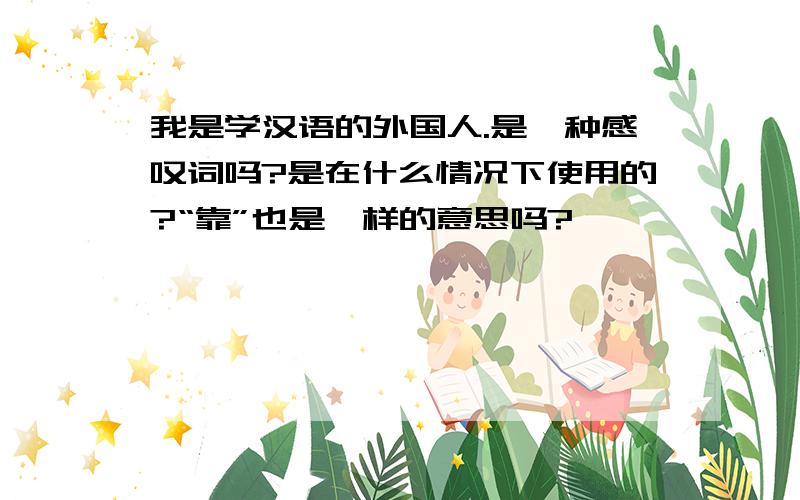 我是学汉语的外国人.是一种感叹词吗?是在什么情况下使用的?“靠”也是一样的意思吗?