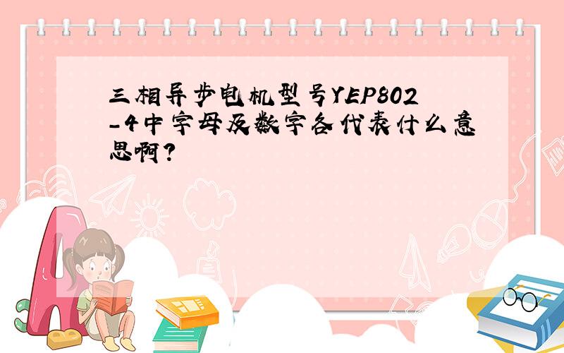 三相异步电机型号YEP802-4中字母及数字各代表什么意思啊?