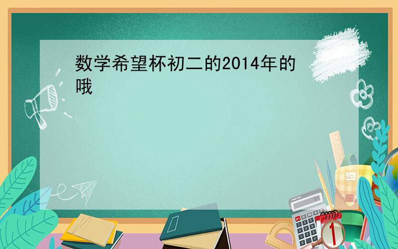 数学希望杯初二的2014年的哦