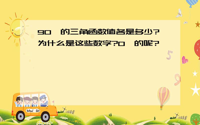 90°的三角函数值各是多少?为什么是这些数字?0°的呢?