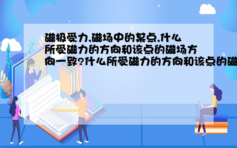 磁极受力,磁场中的某点,什么所受磁力的方向和该点的磁场方向一致?什么所受磁力的方向和该点的磁场方向相反