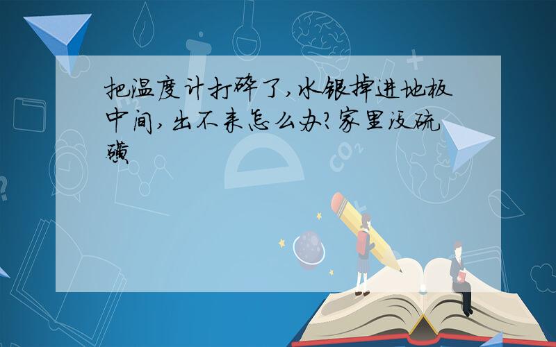 把温度计打碎了,水银掉进地板中间,出不来怎么办?家里没硫磺