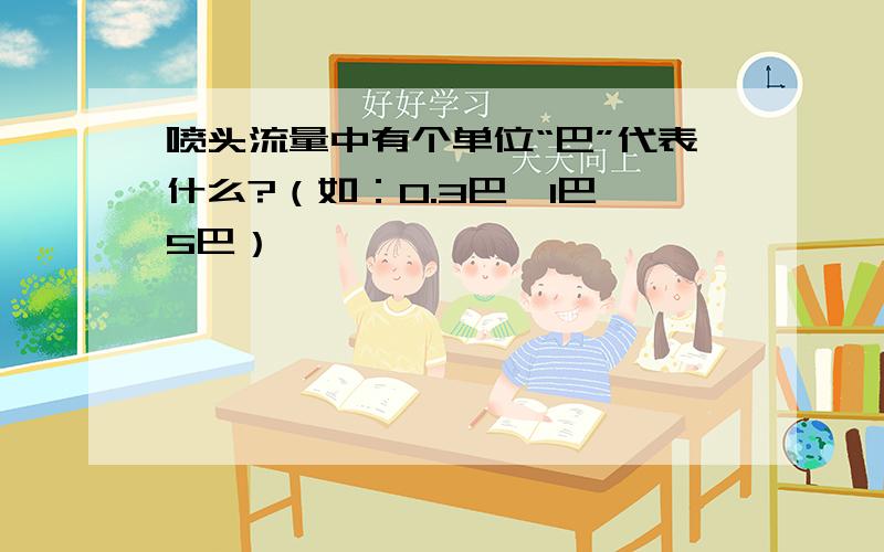 喷头流量中有个单位“巴”代表什么?（如：0.3巴、1巴、5巴）