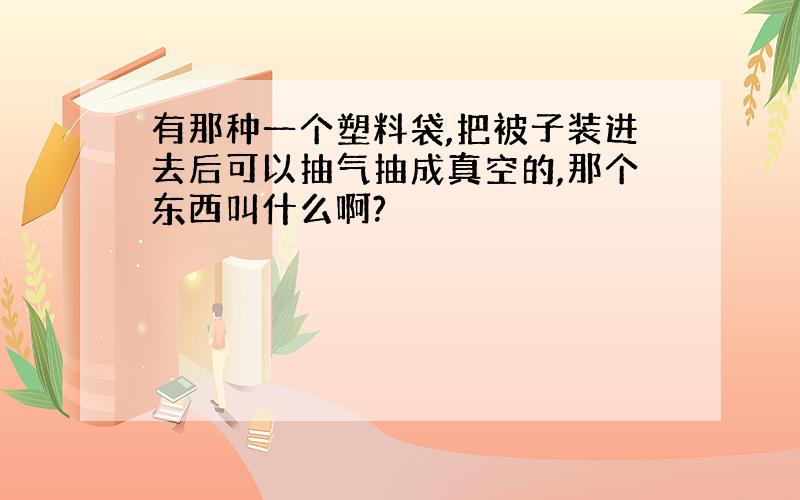 有那种一个塑料袋,把被子装进去后可以抽气抽成真空的,那个东西叫什么啊?