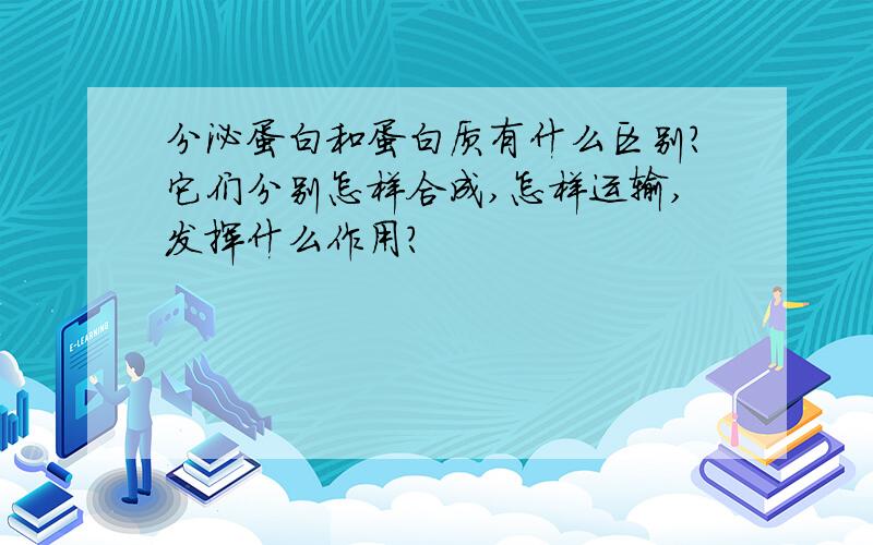 分泌蛋白和蛋白质有什么区别?它们分别怎样合成,怎样运输,发挥什么作用?