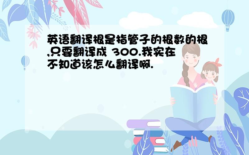 英语翻译根是指管子的根数的根,只要翻译成 300.我实在不知道该怎么翻译啊.