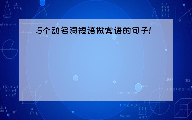 5个动名词短语做宾语的句子!