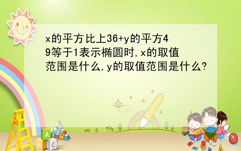 x的平方比上36+y的平方49等于1表示椭圆时,x的取值范围是什么,y的取值范围是什么?