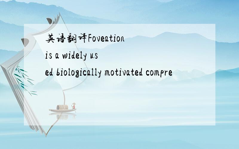 英语翻译Foveation is a widely used biologically motivated compre