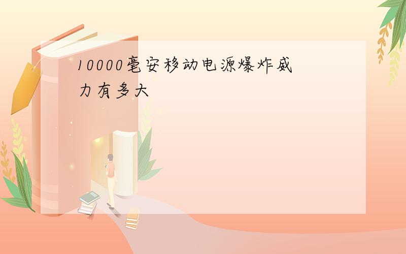 10000毫安移动电源爆炸威力有多大