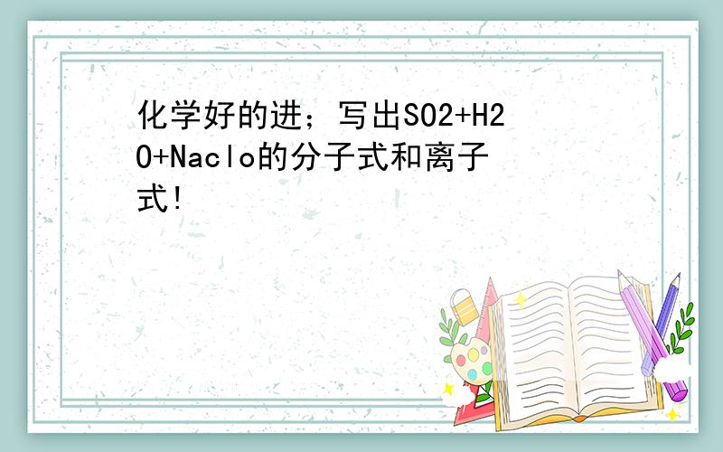 化学好的进；写出SO2+H2O+Naclo的分子式和离子式!