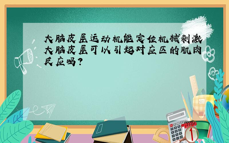 大脑皮层运动机能定位机械刺激大脑皮层可以引起对应区的肌肉反应吗?