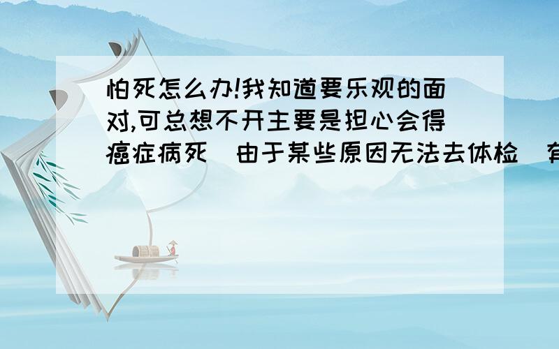 怕死怎么办!我知道要乐观的面对,可总想不开主要是担心会得癌症病死（由于某些原因无法去体检）有时也会担心会被人谋害,或死于