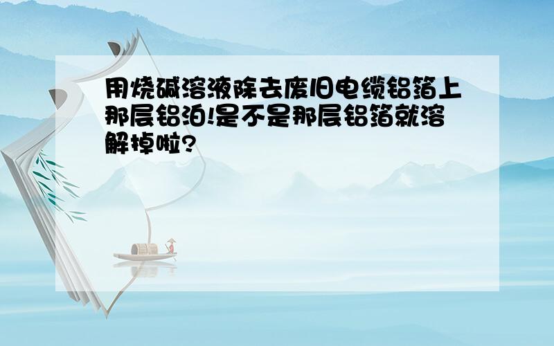 用烧碱溶液除去废旧电缆铝箔上那层铝泊!是不是那层铝箔就溶解掉啦?