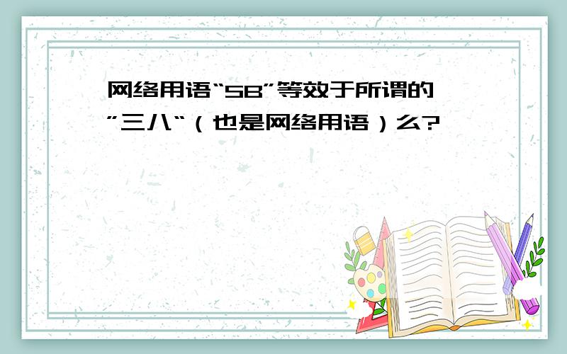 网络用语“SB”等效于所谓的”三八“（也是网络用语）么?