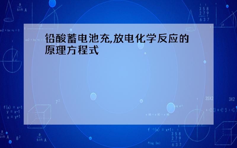 铅酸蓄电池充,放电化学反应的原理方程式