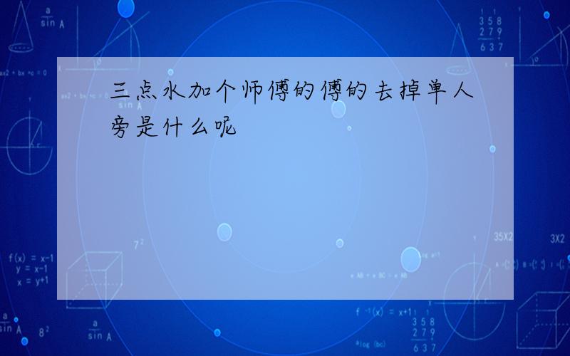 三点水加个师傅的傅的去掉单人旁是什么呢