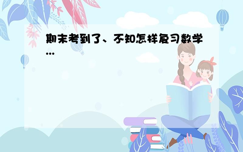 期末考到了、不知怎样复习数学...