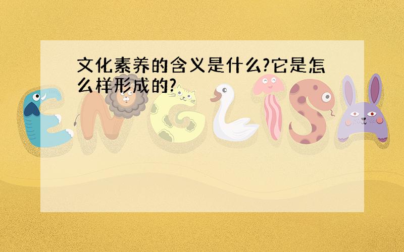 文化素养的含义是什么?它是怎么样形成的?