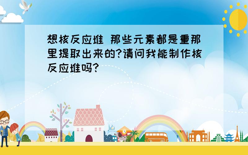 想核反应堆 那些元素都是重那里提取出来的?请问我能制作核反应堆吗?