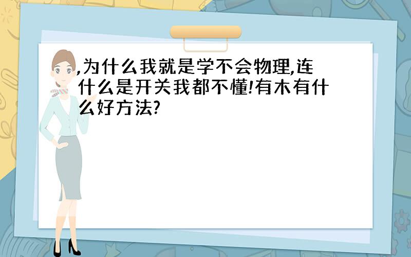 ,为什么我就是学不会物理,连什么是开关我都不懂!有木有什么好方法?