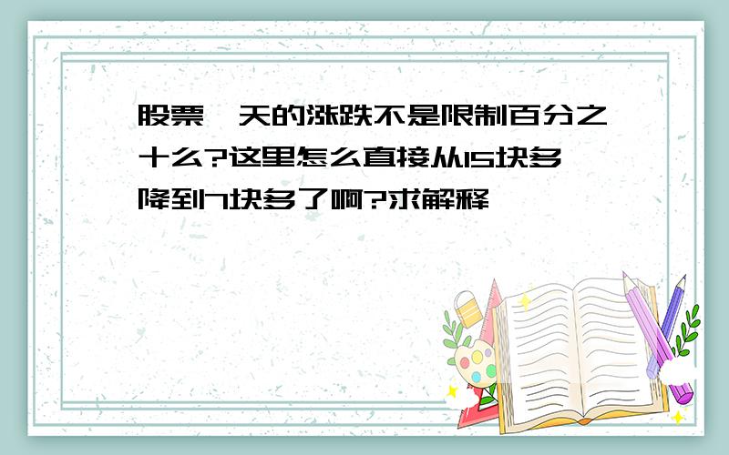 股票一天的涨跌不是限制百分之十么?这里怎么直接从15块多降到7块多了啊?求解释