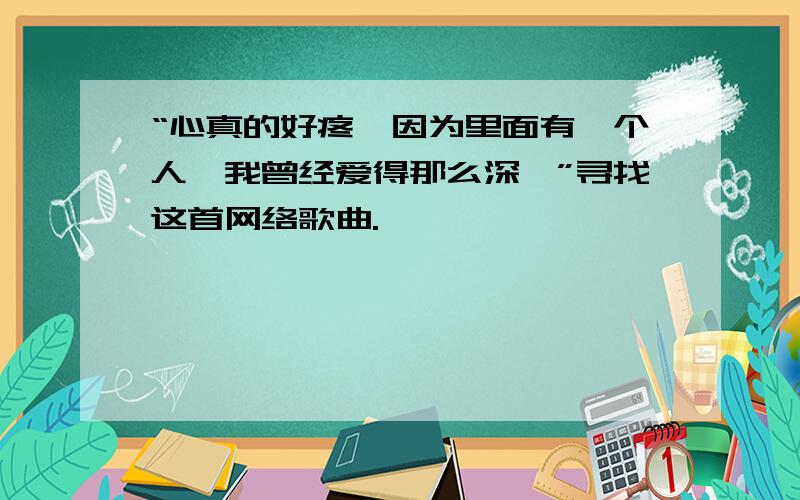 “心真的好疼,因为里面有一个人,我曾经爱得那么深…”寻找这首网络歌曲.