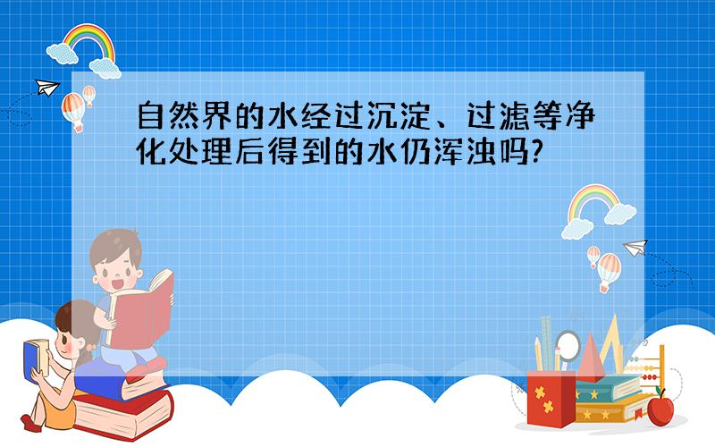 自然界的水经过沉淀、过滤等净化处理后得到的水仍浑浊吗?