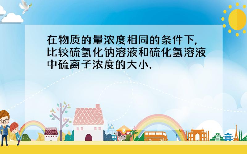 在物质的量浓度相同的条件下,比较硫氢化钠溶液和硫化氢溶液中硫离子浓度的大小.