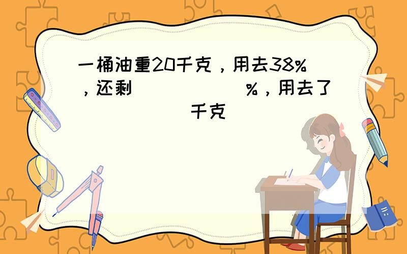 一桶油重20千克，用去38%，还剩______%，用去了______千克．