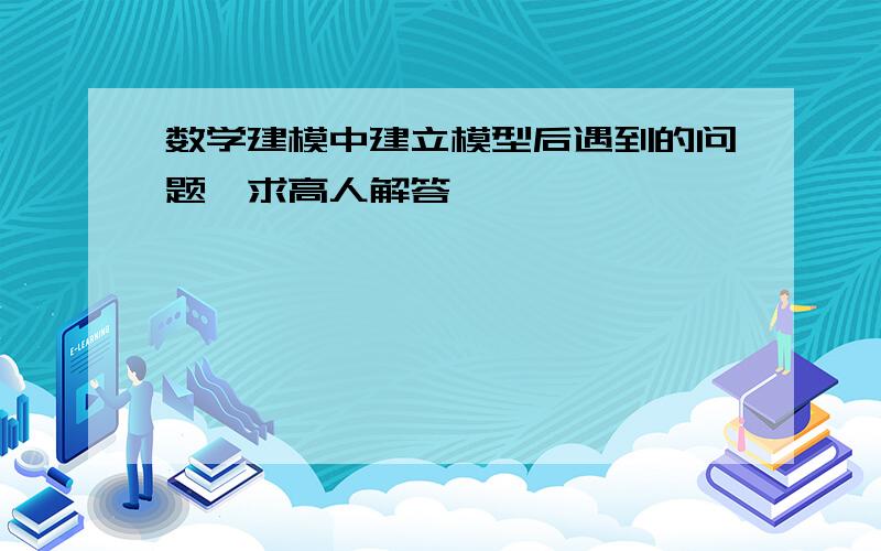 数学建模中建立模型后遇到的问题,求高人解答