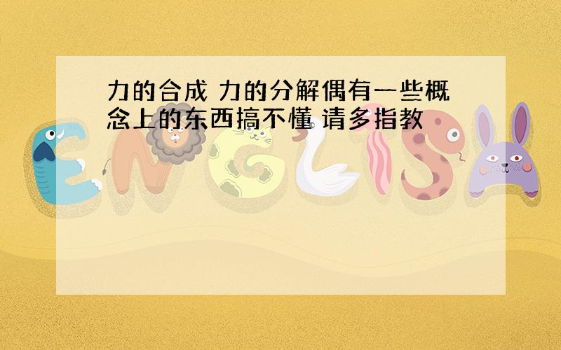 力的合成 力的分解偶有一些概念上的东西搞不懂 请多指教